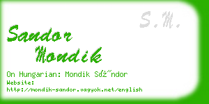 sandor mondik business card